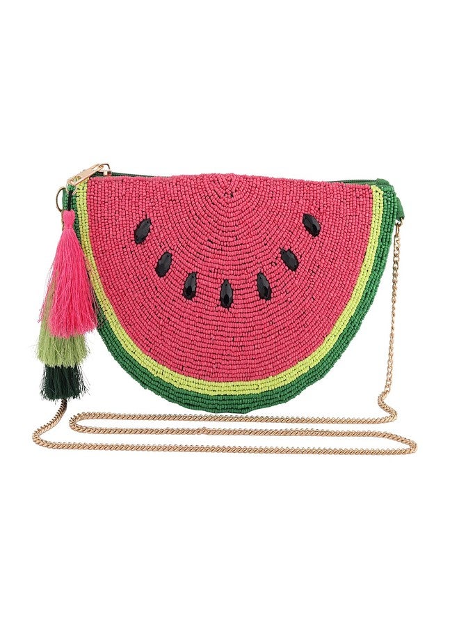 VOYLLA Tropical Pop Watermelon Beaded Clutch Sling Bag For Women,Casual,Travel,Stylish,Gift For Women & Girls - Image 1